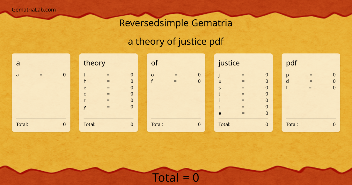 a theory of justice pdf in reversedsimple Gematria